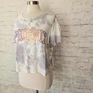 Where I'm From Phoenix Suns Fade Grey Tie Dye Crop Tank XL